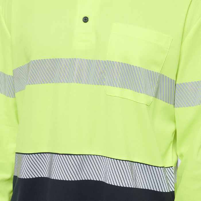 Hard Yakka Men's Long Sleeve Hi Vis 3M Reflective Taped Polo