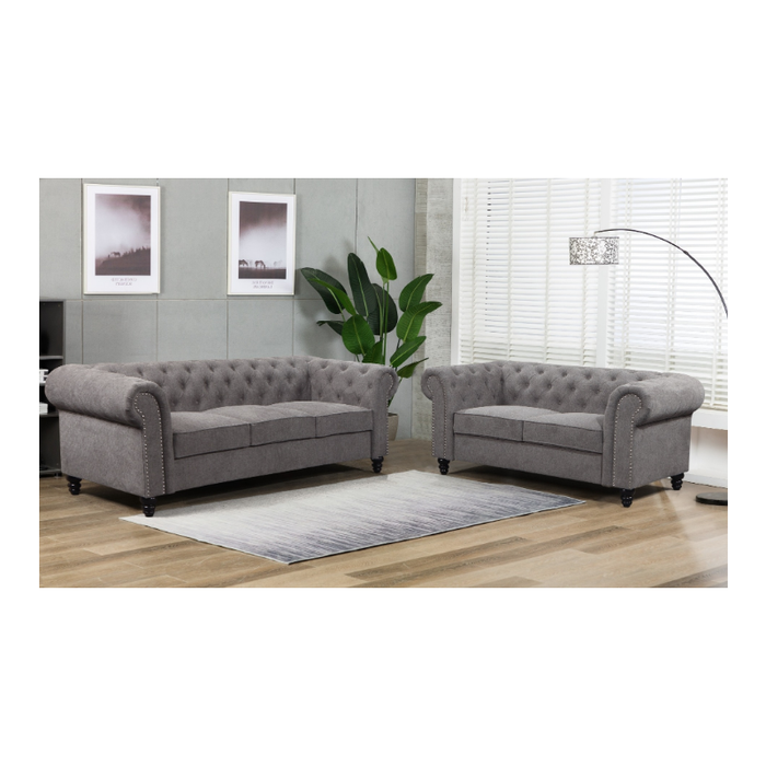 Elegant and contemporary Grey Manchester 3 Seater Sofa, perfect for enhancing any chic living space