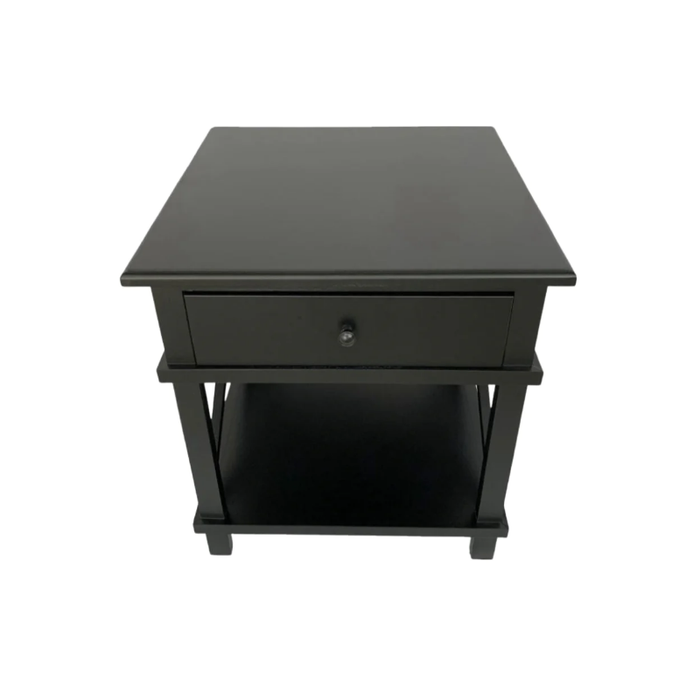 Elegant design of the Hampton Bedside Table featuring spacious storage solutions for a clutter-free bedroom