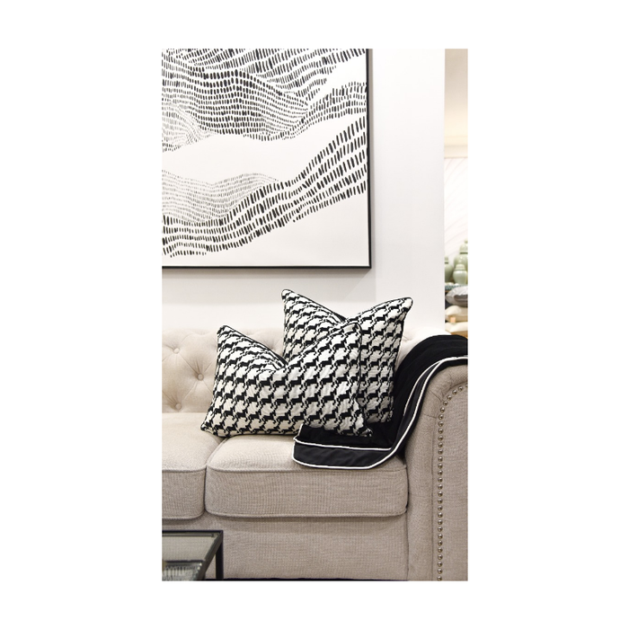 Hors Patterned Black And White Cushion - Shopica Pty Ltd