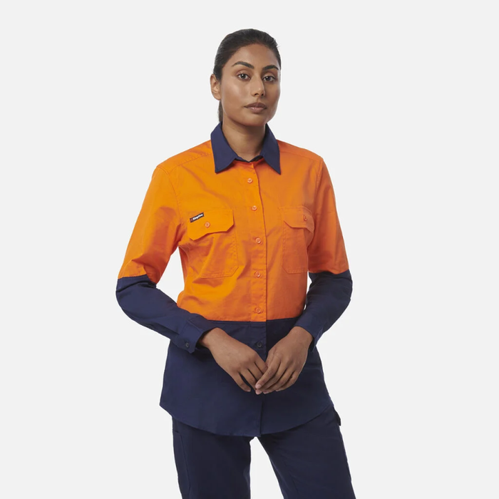 King Gee Women's Workcool Vented Spliced Shirt Long Sleeve