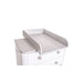 Detailed view of the Love N Care Noor Chest's removable changer top for multipurpose use