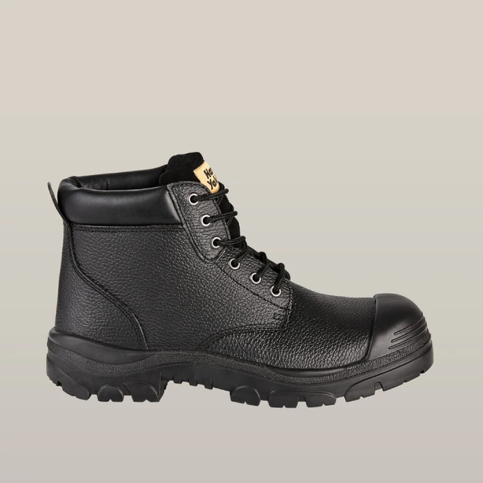 Hard Yakka Steel Cap Gravel Emboss Lace Safety Toe Work Boots - Black