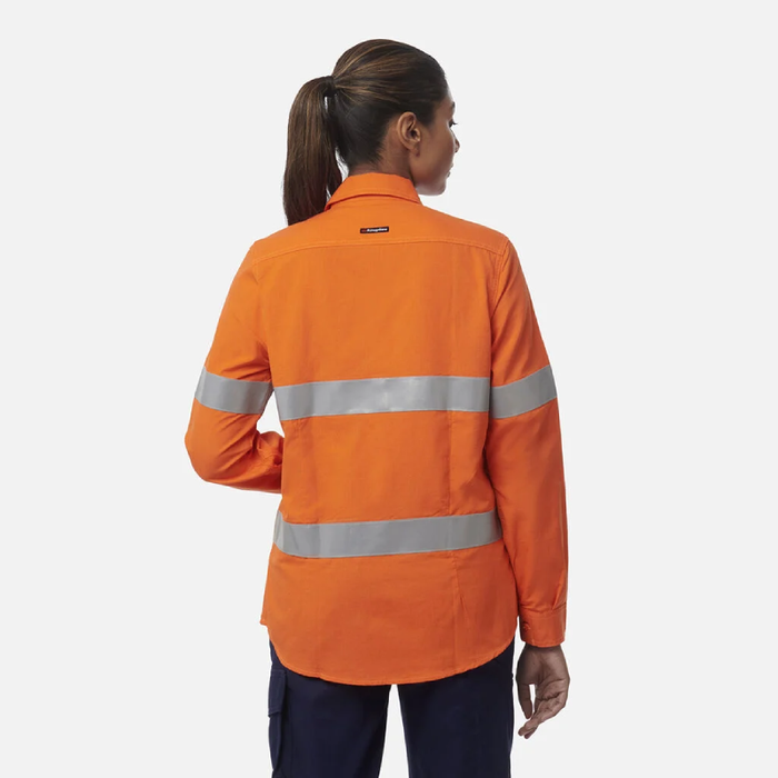 King Gee Women's Shieldtec Lenzing Flame Retardant Hi-Vis Open Front Taped Shirt