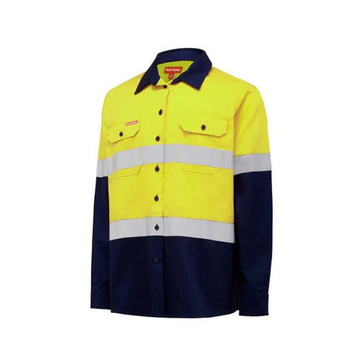 Hard Yakka Long Sleeve Hi Vis Light Weight 2 Tone Ventilated Shirt With 3M Reflective Tape - Shopica Pty Ltd