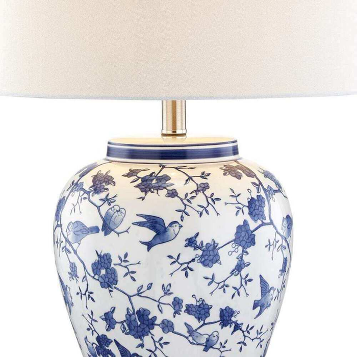 Brooklynn Porcelain Table Lamp Acrylic Bottom And White Shade - Shopica Pty Ltd