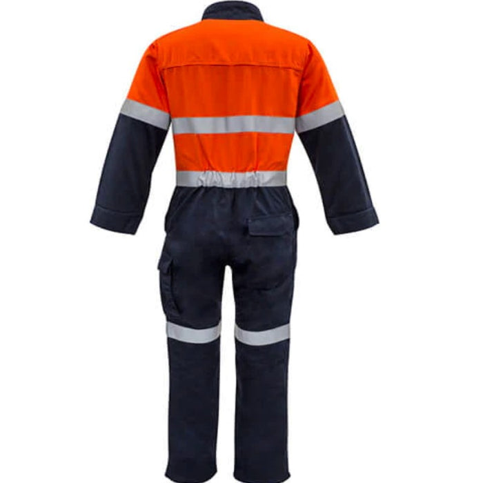 Syzmik Mens Orange Flame Overall Hoop Taped Reflective Coverall Day Night