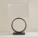 Olimpia Circle Lamp Black Base White Shade - Shopica Pty Ltd