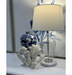 Detail of the Coastal Glass Table Lamp materials: Marble, Aluminium & Glass blend for enduring beauty