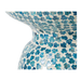 Sapphire Shores Mosaic Stool reflecting light with its unique blue shell inlay