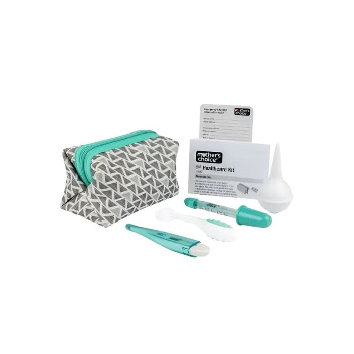 The serene and secure packaging of the Mother's Choice 1st Healthcare Kit, your nursery's new best friend