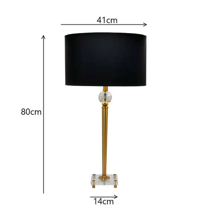 Mandarin High Lamp: A Symphony in Gold, Clear, and Midnight - Shopica Pty Ltd