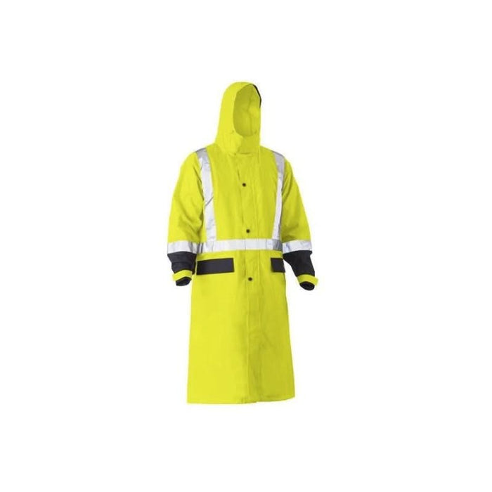 Bisley Reflective Taped Hi Vis Long Rain Coat Day Night Jacket - Shopica Pty Ltd