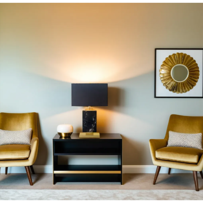 Manhathon Black Marble With Gold Frame Table Lamp - Shopica Pty Ltd