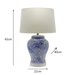 Porcelain Blue and White Table Lamp Floral Print Night Stand - Shopica Pty Ltd