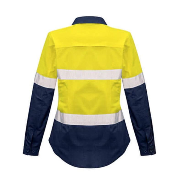 Syzmik Womens Rugged Cooling Reflective Day Night Taped Hi Vis Spliced Long Sleeve Shirt - Shopica Pty Ltd