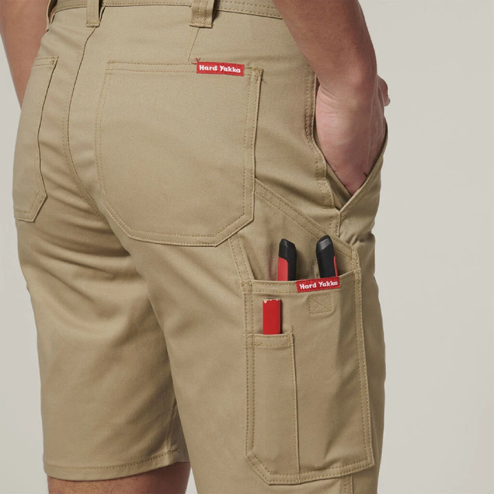 Hard Yakka Basic Stretch Drill Cargo Tradie Work Shorts