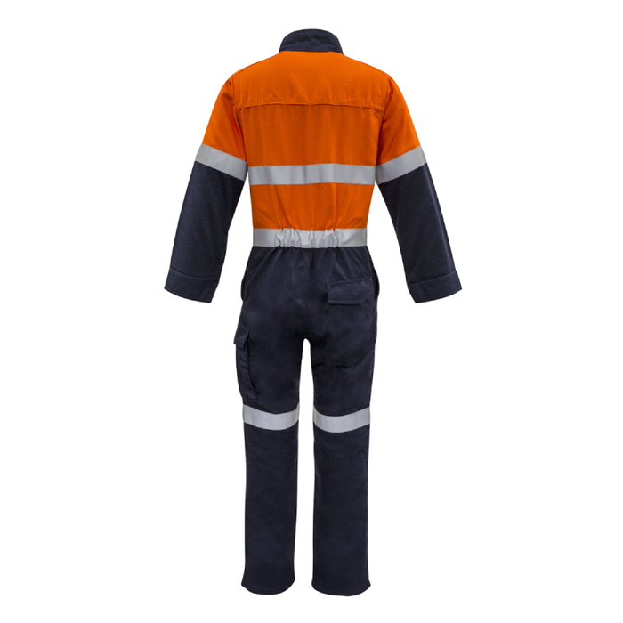 Syzmik Mens Orange Flame Overall Hoop Taped Reflective Coverall Day Night