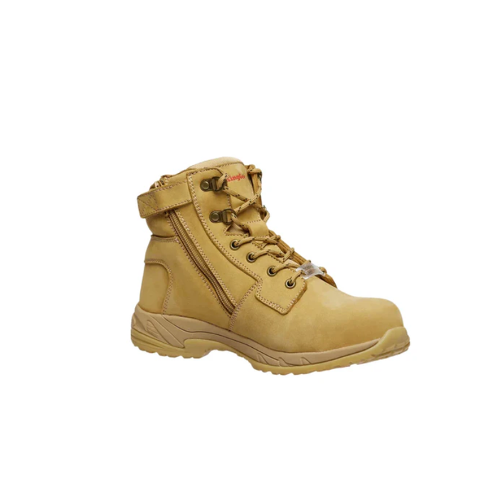 King Gee Women's Tradie Zip Composite Cap Safety Boots Wheat