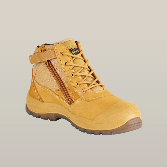 Hard Yakka Steel Cap Utility Side Zip Safety Toe Wheat Tradie Work Boots - Wheat