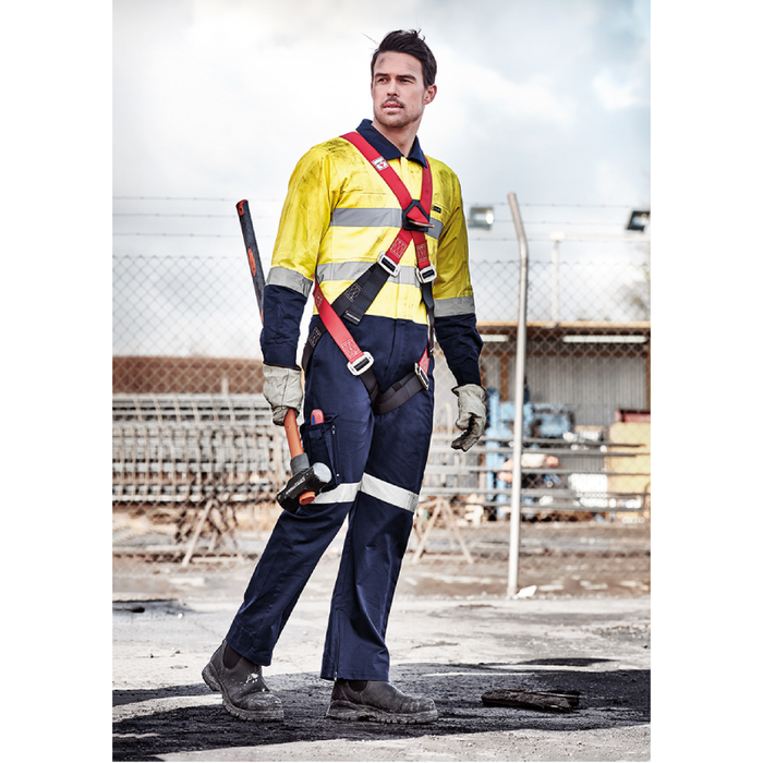 Syzmik Mens Rugged Cooling Taped Overall Hi Vis Drill Breathable Cotton Drill Coverall