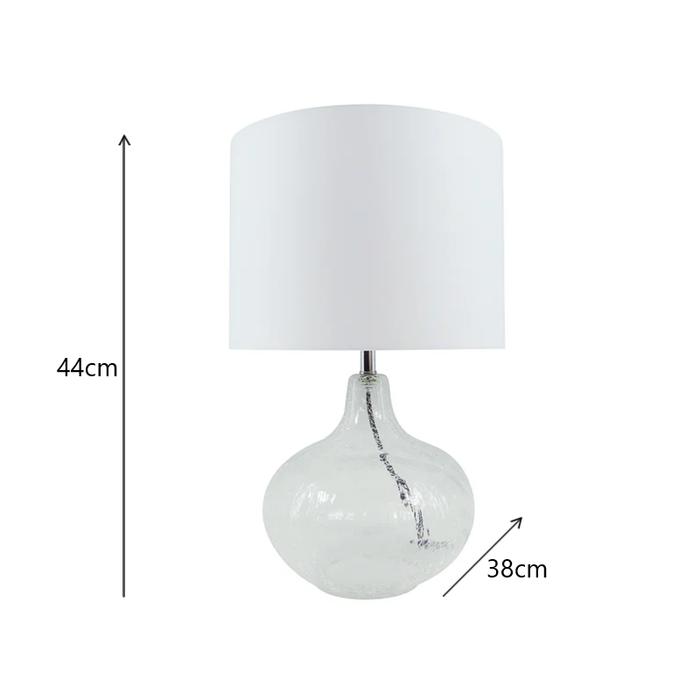 Brooklyn Table Lamp Clear Glass White Shade Light Stand - Shopica Pty Ltd