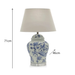 Transitional Print Table lamp White and Blue Peacock Flower Night Stand - Shopica Pty Ltd