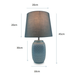 Dimensions that define elegance: Zen Living Blue Table Lamp's height and width
