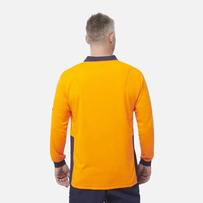 King Gee Hyperfreeze Spliced Long Sleeve Polo