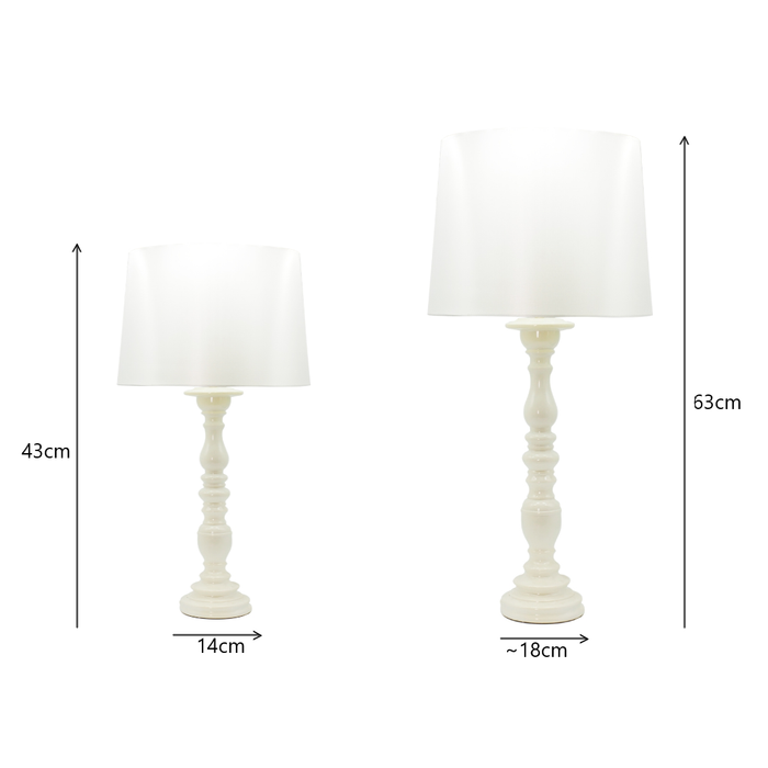 Country Table Lamp Off-White Base White Shade Lamp - Shopica Pty Ltd