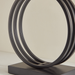 Olimpia Circle Lamp Black Base White Shade - Shopica Pty Ltd