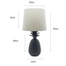 View of the full height of the Pineapple Black Base Table Lamp, showcasing its sleek 55 cm stature