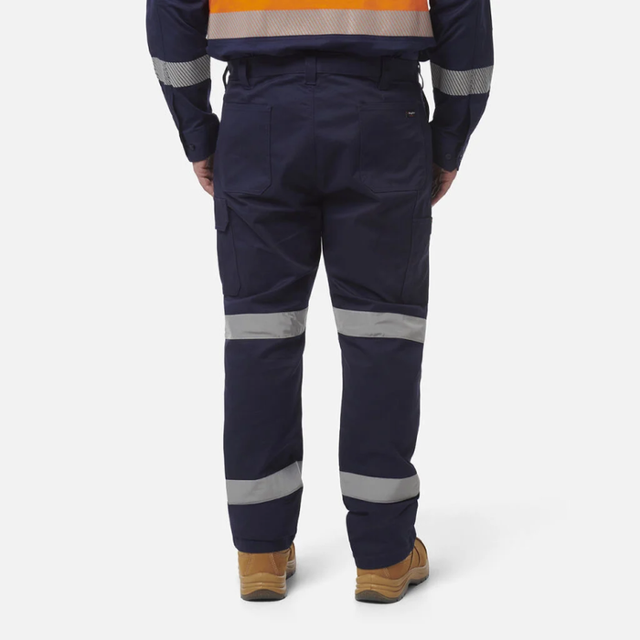 King Gee Stretch Bio Motion Cargo Hi-Vis Reflective Pants - Navy