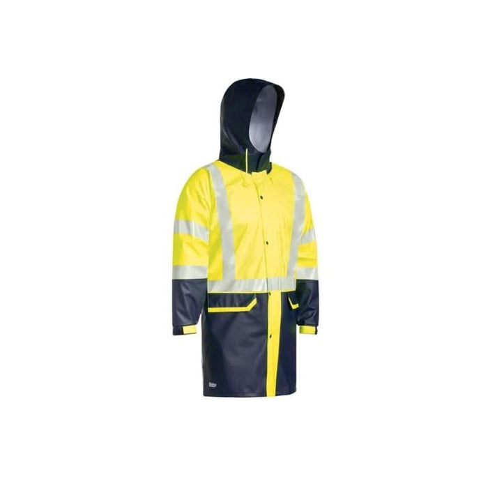 Bisley Taped Two Tone Hi-Vis Stretch Reflective Taped Day Night PU Rain Coat Jacket - Shopica Pty Ltd