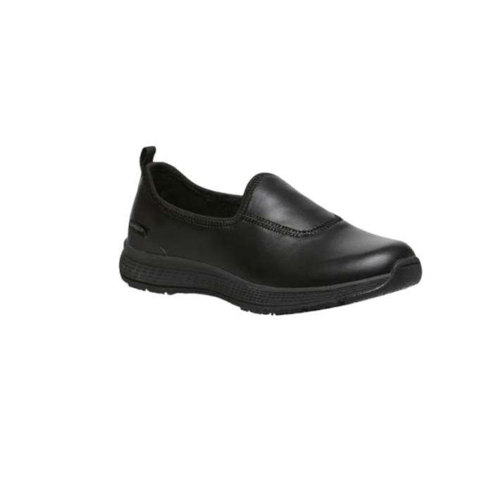 King Gee Superlite Slip On Black Leather Safety Shoes