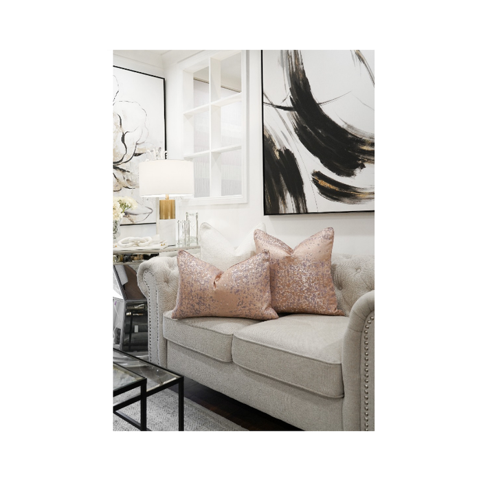 Blush Harmony: Soft Pink and Lilac Accent Cushion