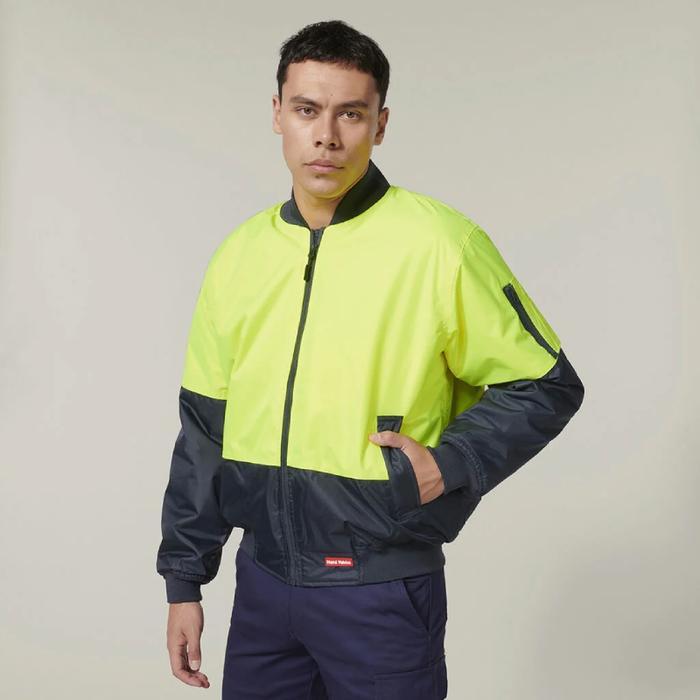 Hard Yakka Hi-Visibility 2 Tone Bomber Jacket Tradie Hi Vis