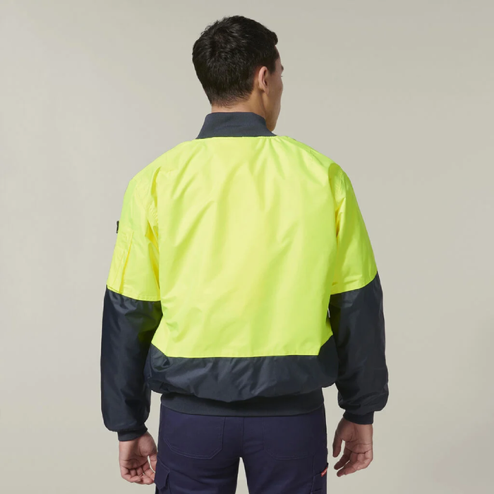 Hard Yakka Hi-Visibility 2 Tone Bomber Jacket Tradie Hi Vis