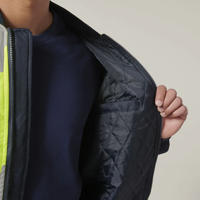 Hard Yakka Hi-Visibility 2 Tone Bomber Jacket Tradie Hi Vis