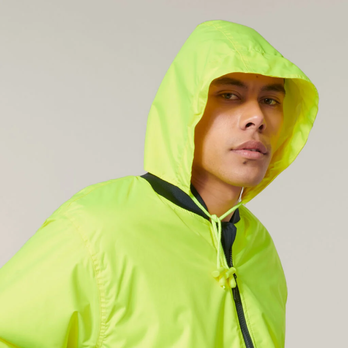 Hard Yakka Hi-Visibility 2 Tone Bomber Jacket Reflective Tape Hoodie