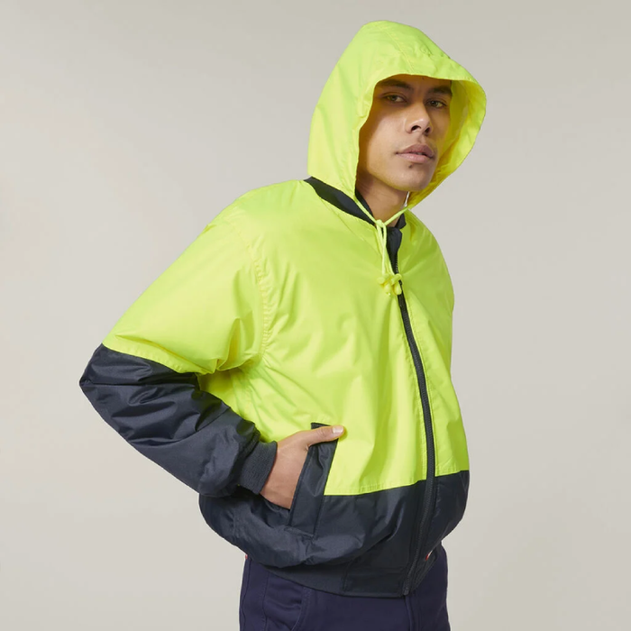 Hard Yakka Hi-Visibility 2 Tone Bomber Jacket Tradie Hi Vis