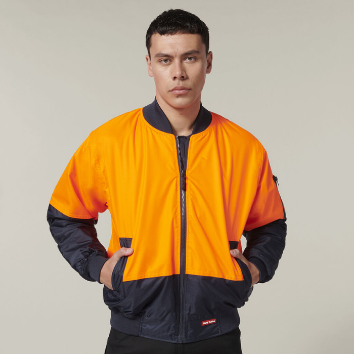 Hard Yakka Hi-Visibility 2 Tone Bomber Jacket Tradie Hi Vis