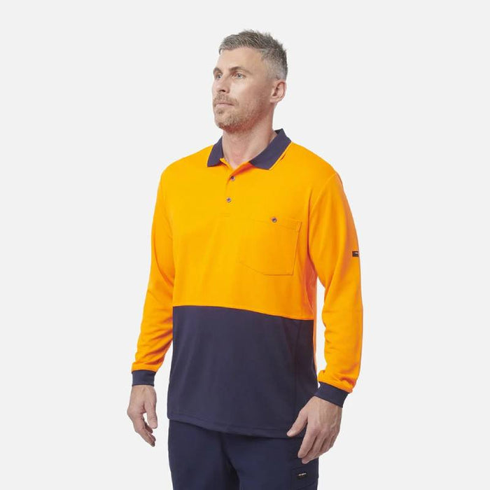 King Gee Hyperfreeze Spliced Long Sleeve Polo