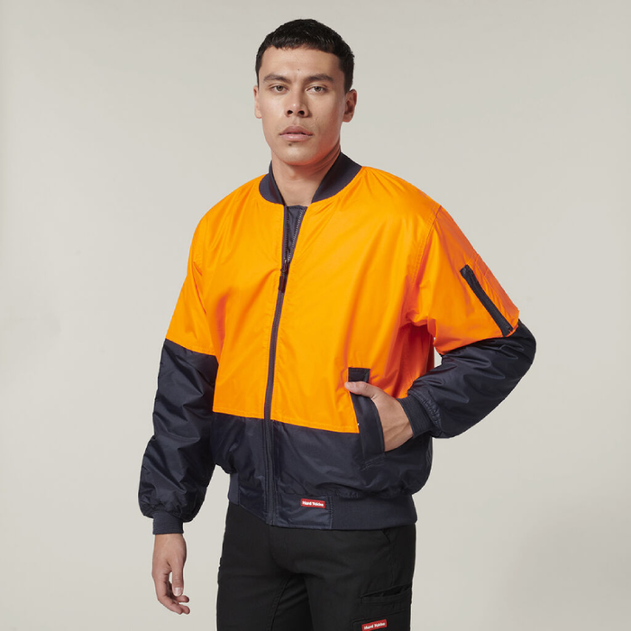 Hard Yakka Hi-Visibility 2 Tone Bomber Jacket Tradie Hi Vis