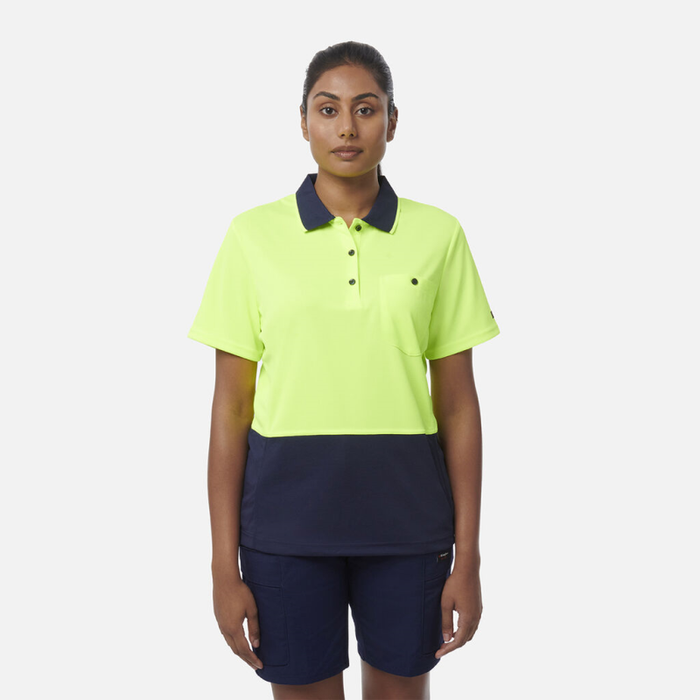 King Gee Women's Workcool Hyperfreeze Spliced Polo Short Sleeve