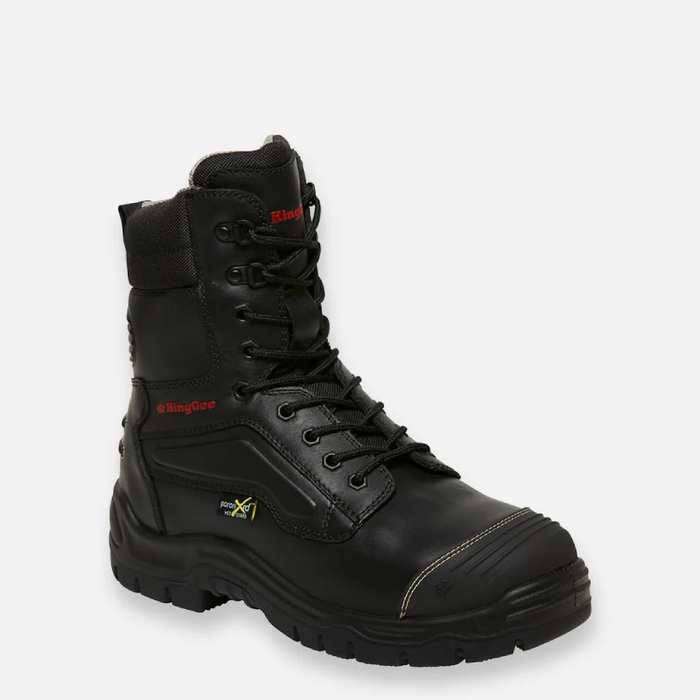 King Gee Steel Cap Phoenix 8Z Safety Toe Side Zip Work Boots - Black