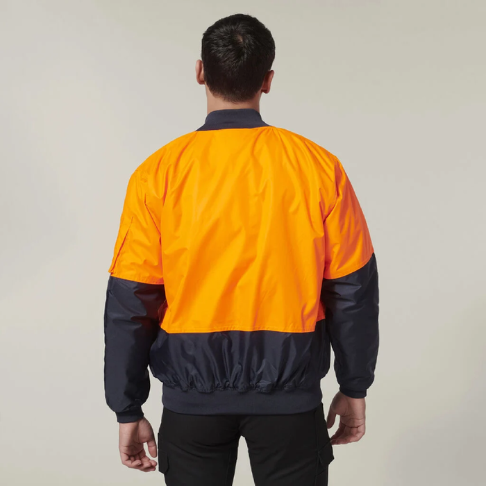 Hard Yakka Hi-Visibility 2 Tone Bomber Jacket Tradie Hi Vis