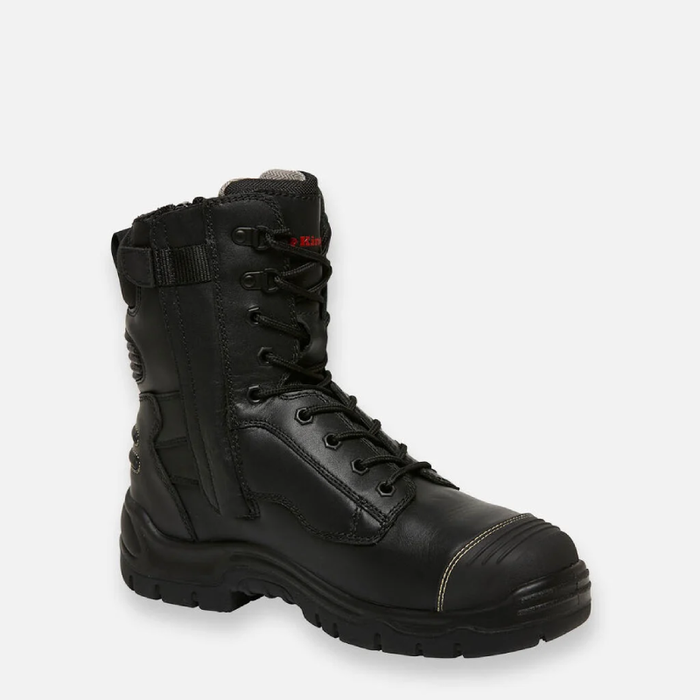 King Gee Steel Cap Phoenix 8Z Safety Toe Side Zip Work Boots - Black