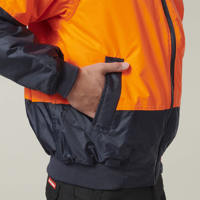 Hard Yakka Hi-Visibility 2 Tone Bomber Jacket Tradie Hi Vis