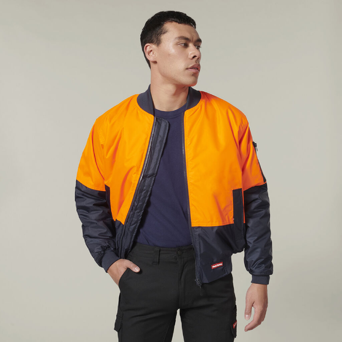 Hard Yakka Hi-Visibility 2 Tone Bomber Jacket Tradie Hi Vis